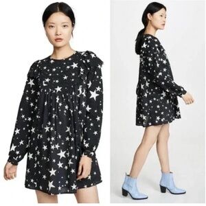 FARM Rio Black and White Star Dress